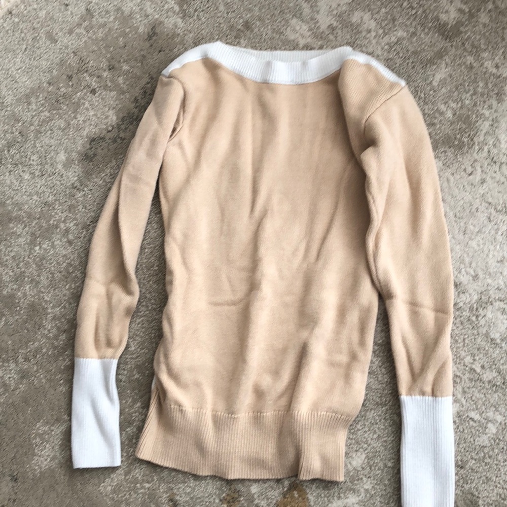 Two-toned, natural, sand & white sweater